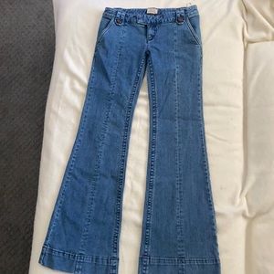 Free people boho hip hugging flare jeans